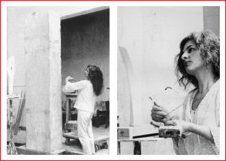 Jeanne creating sculptures